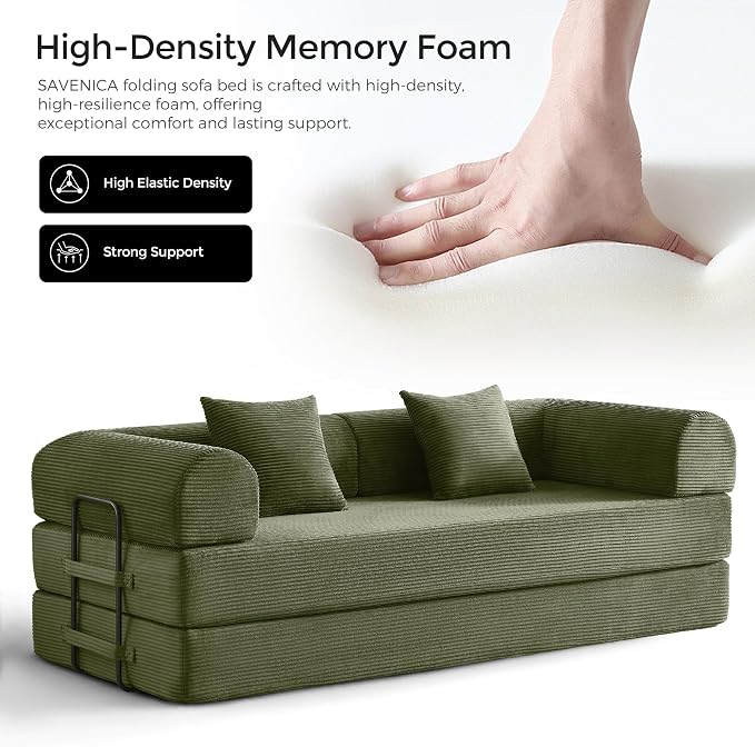 79" Convertible Sofa Bed with Fixed-Shape Frame & Removable Armrests, Modular - Image 6