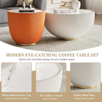 Round Marble Coffee Table Set of 2, 2 Piece Coffee Table and End Table - Image 6