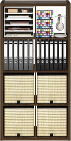 Furinno Cubicle Book Shelf, 8-Cube Bookshelf, Extra Thick Frame Horizontally & - Image 9