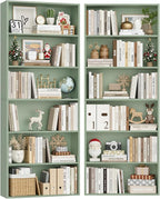 FOTOSOK 6-Tier Open Bookcase and Bookshelf Set of 2, Freestanding Display - Image 7