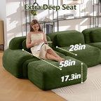 Boneless Sectional Couch, No Assembly Required, 81.8” U Shaped Modular Cloud - Image 5