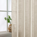 MIULEE Cream Linen Curtains 52x63 Inch 2 Panels - Image 5