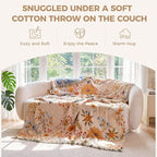 LUTBM Boho Throw Blanket for Bed Cotton Summer Blankets Twin Size for Bedroom - Image 4
