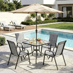 Arlopu 5 Piece Outdoor Patio Dining Set, Porch Furniture - Image 9