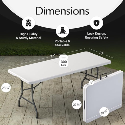 10 Pack of 6 Feet Foldable Table - Image 2