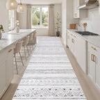 cotiled Hallway 3x10 Runner Rugs Washable Boho Rug Dark Grey | Solve Modern - Image 8