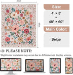 DUKINO 4x5 Area Rug for Entryway, Soft Floral Washable Rug Non Slip, - Image 2