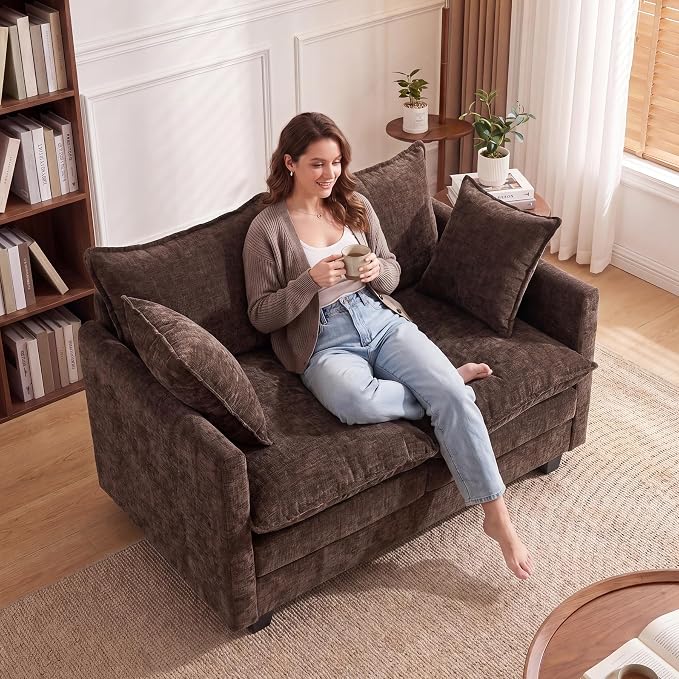 Loveseat Sofa Cloud Sofa Couch 50'', Modern Loveseats 2 Seat Couch 27" Deep Seat - Image 9
