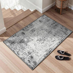 2x5 Grey Rug Runners for Hallways Kitchen Runner Rug Non Slip Washable Black - Image 3