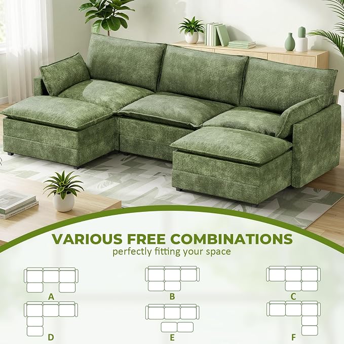 LEVELEVE 112.5" U-Shape Modular Sofa - Image 4