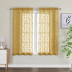 Furman Gold Sheer Curtains 54 Inch 2 Panels Set by OWENIE
