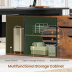 SEDETA 71" Executive Desk with File Cabinet, Large Office Desk with Drawers and - Image 6