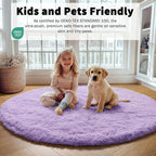 Light Purple Round Rug 4ft, Fluffy Soft Circle Area Rugs - Image 3