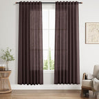 Coffee Brown Curtains 72 inch Length by Nanspring
