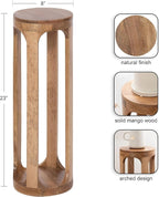 Kate and Laurel Dahl Wooden Round Drink Table; 8 x 23; Natural Brown; - Image 3