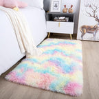 2x3 Rainbow Fluffy Soft Area Rug Non-Slip by ModernHomeDecor