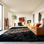 Black Fluffy Area Rugs for Bedroom 5x7, Soft Shaggy Washable Farmhouse Rugs | - Image 8