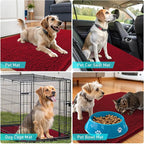 OLANLY Dog Door Mat for Muddy Paws 24x16, Super Absorbent Chenille Mud Mat | Red - Image 7