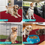 OLANLY Dog Door Mat for Muddy Paws 59x20, Super Absorbent Chenille Mud Mat | Red - Image 7