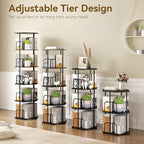 SUNMORY 5 Tier Rotating Bookshelf Tower, Revolving 360 ° Spinning Bookcase - Image 5