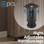 4 Inch Metal Furniture Legs Stainless Steel Adjustable Legs Black Metal Legs - Image 5