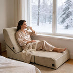 jela Luxury Corduroy Indoor Chaise Lounge, Foldable Sofa Bed Chair - Image 3