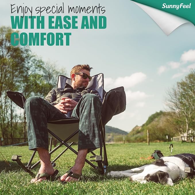 SUNNYFEEL Oversized Heated Rocking Camping Chair 2 Pack, Fully Padded Patio - Image 4
