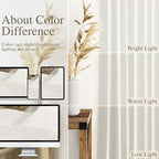 Beige White Linen Curtains 102 Inches Long Rod Pocket Back Tab Drapes 2 Panels - Image 3