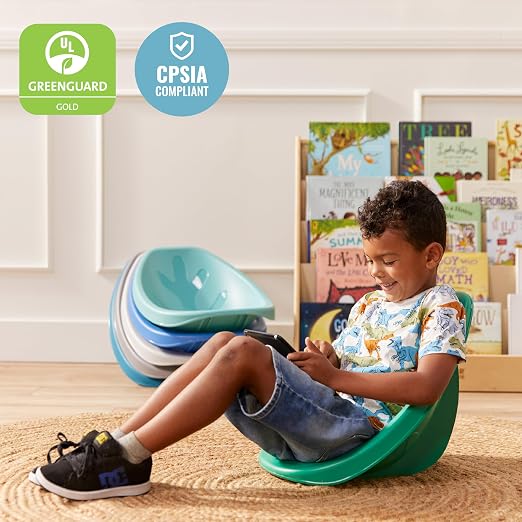 ECR4Kids Plastic Leaf Scoop Floor Rocker Seat, Classroom Furniture, Contemporary - Image 6