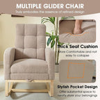 NIOIIKIT Modern Nursery Rocking Chair, Teddy Upholstered Rocking Chair - Image 7