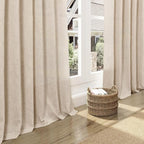 Grey Flax Linen Curtains 84 Inch Length 2 Panels Set - Image 5
