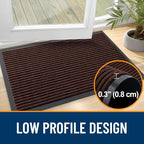 OLANLY 2-Pack Front Door Mats 59x34, Waterproof Heavy-Duty Doormats | Brown - Image 4