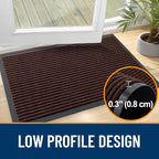 OLANLY 2-Pack Front Door Mats 47x32, Waterproof Heavy-Duty Doormats | Brown - Image 4