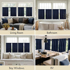 MIULEE 4-Panel 36 Inch Blackout Kitchen Tier Curtains Over Sink Navy Blue | - Image 6