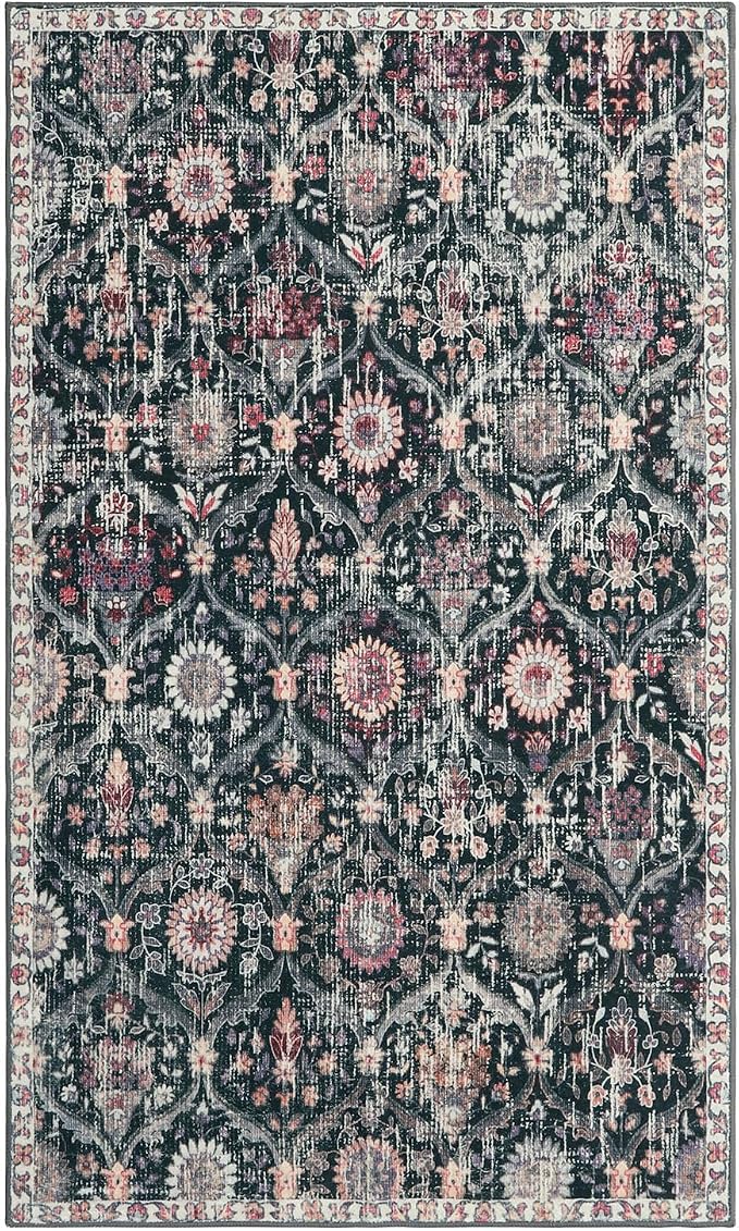 Lahome Moroccan Small Washable Rugs, 3x5 Black Rug - Image 6