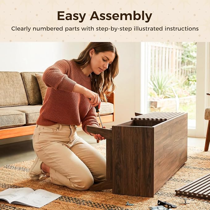 AODK 70.8" TV Stand for 55"/65"/75" TVs, Mid-Century Modern Fluted - Image 6