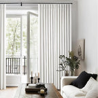 Linen Blackout Curtains 108 Inch Long 2 Panels Pinch Pleated Beige White | - Image 6