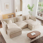 mikibama Modular Sectional Sofa, 111.5 Inch U Shaped Couch Set by Mikibama