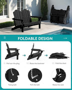 SERWALL 3 Pieces Patio Adirondack Bench Set, 2 Folding Adirondack Bench & 1 - Image 5