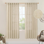 Light Filtering Linen Curtains 78 inches Long by LAMIT