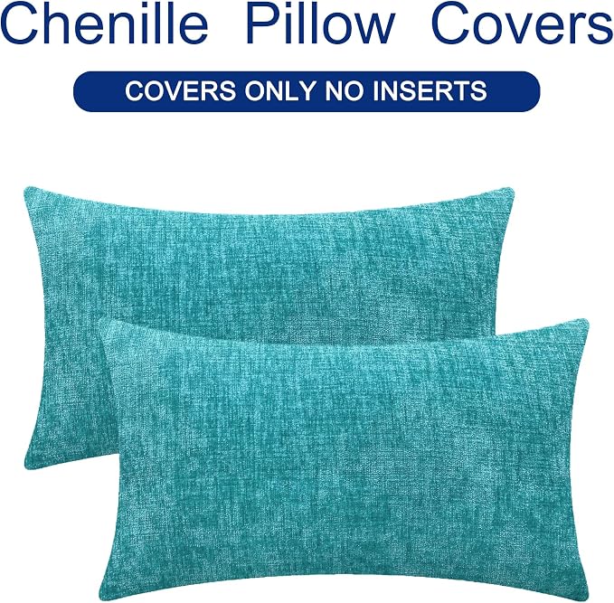 CaliTime Decorative Couch Throw Pillow Covers 20 X 12 Inches Lake Blue | Pack - Image 6