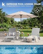 KINGYES HDPE Lounge Chair Outdoor, Patio Chaise Lounge Recliner - Image 9