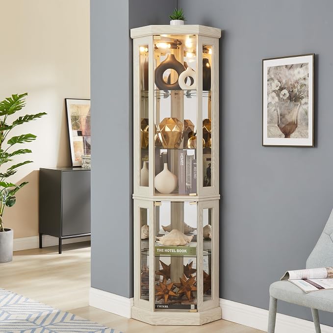 Anwick Corner Display Curio Cabinets by Anwick