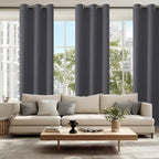 Grommet Blackout Curtains for Bedroom 42 x 84 Inches Long Dark Grey | Thermal - Image 6