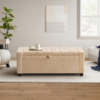 GRAINELL Storage Ottoman Bench, Upholstered Tufted Bedroom Bench by Unknown
