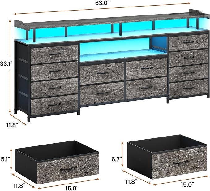 BTHFST 12 Drawers TV Stand Dresser - Image 6