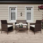 GarveeLife 4-Piece Patio Furniture Set, Rattan Outdoor Furniture by GarveeLife