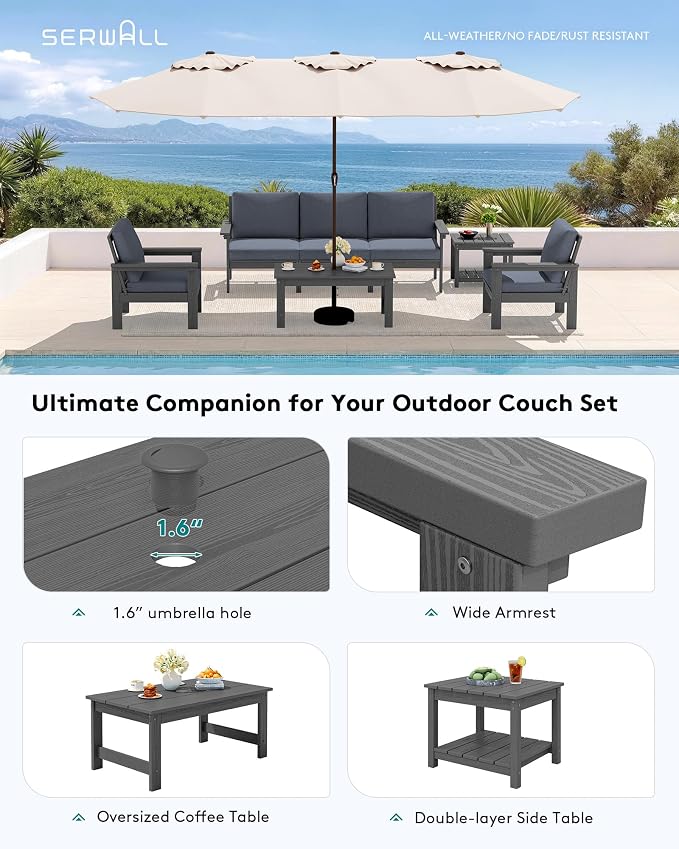 SERWALL HDPE Patio Furniture Set - Image 8