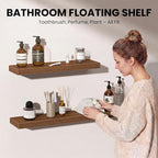 Fun Memories Floating Shelves for Wall, 12 Inch Set of 3 Rustic Wood Wall - Image 3