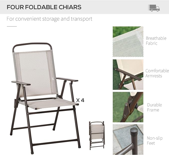 Outsunny 6 Piece Patio Dining Set - Image 3